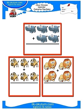 Çocuklar İçin toplam işlemi yaprak testleri 
